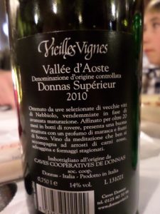 Wine Donnas Aosta Champoluc